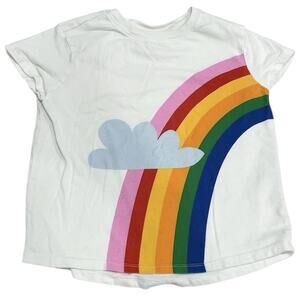 Hanna Andersson Girls Rainbow Tee Size 6/7 Kidcore Cotton Lightweight Spring